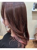 【コトノハ】大人髪ハイライトリバースカール小顔バーガンディー