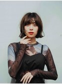 ボブ×姫カット韓国レイヤーカット顔周り