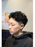 オールバックピンパーマ