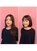 【ステップボーンカット】キッズカット/癖毛キッズ／キッズボブ