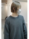 ハイトーンベージュ襟足ギリギリミニボブ