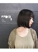 小顔黒髪オリーブカラーショートミニボブ【下北沢】