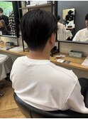 【ツーブロックショート】ブルーブラック/フェザーパーマ/鎌取