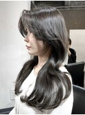 韓国風レイヤーカット顔まわりくびれオルチャン堀江