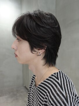 バイフィフス 原宿/表参道(by fifth) 原宿フェザーパーマ大人メンズカットセンターパートウルフ30代