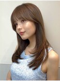 横浜ミディアム韓国レイヤー内巻きワンカールハッシュカット