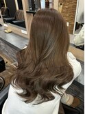 王道ブラウンベージュブリーチレイヤーカット髪質改善エクステ