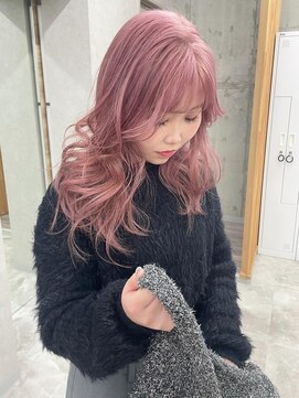 アロ 大阪梅田(alo) 【momoa】くすみピンクベージュ《ブリーチ/ピンクカラー》