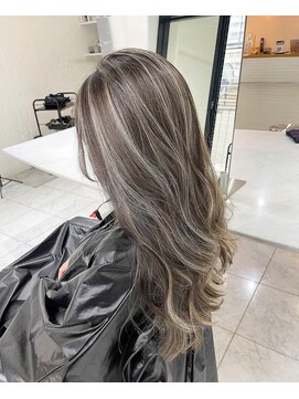 ブレンド 渋谷(BLend) ハイライトミディアムヘア暗めカラーデザインカラー