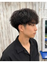 ルートヘア 辻堂店 シャドウパーマ黒髪マッシュショート20代30代刈り上げ束感艶