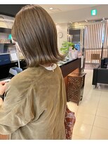 カミエ(kamie)&nbsp;＊馴染むベージュハイライト 透明感 外ハネボブ 三宮美容室 神戸