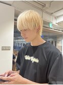 ホワイトブロンド/メンズ/ハイトーンカラー/マッシュ