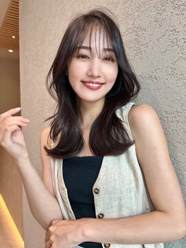 ロンド アンブル 四条烏丸(Lond ambre) 【中川智帆】レイヤーロング/顔周り/韓国/グレーベージュ