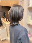 福山美容室Caary レイヤーボブ外ハネ透明感アッシュブラック20代