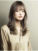 ★グレージュデザインカラーハッシュカットツートンカラーボブ