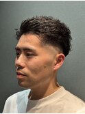 ツイスパ七三オールバック/10代/20代/フェード/メンズカット