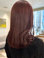 ローネス ギンザ(LONESS ginza)&nbsp;カッパーブラウン春カラーピンクヘアーミディアムレイヤー銀座