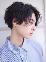 エイド 渋谷(aid)&nbsp;メンズセンターパート波巻きスパイラルパーマ刈り上げツーブロ