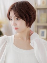 カバーヘア ブリス 上尾西口店(COVER HAIR bliss)&nbsp;チェリーレッド前下がりミニウルフショートa上尾20代30代40代