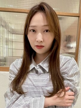 ステアケース 武蔵小杉店(stair:case) 内巻きロング大人可愛いロングミントアッシュ前髪なし