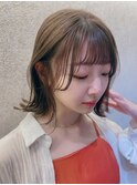 外ハネボブ/顔回りレイヤー/ブリーチなしカラー  20代/30代/40代