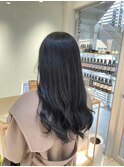 大人ゆるふわ暗髪透明感グレージュ/韓国風ロング