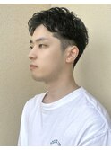 人質感のニュアンスパーマメメンズショート