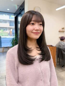 シアエミュー 新越谷店(SHEER emu) 【Ami】オリーブグレージュ×レイヤーカット