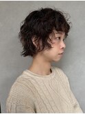 ショート外ハネパーマ