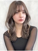 美髪レイヤーカット/顔まわりレイヤー/くびれミディアムレイヤー