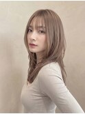シースルーバング美髪ミルクベージュロングウルフカット20代p3