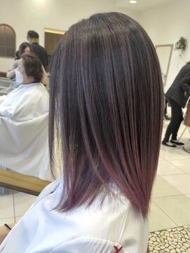 クアトログランシュ ひたちなか店(QUATRO×GranCieux) エアタッチバレイヤージュ×ラベンダーピンク