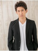 ビジネスも◎アップバングツーブロック刈り上げショートb
