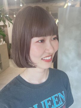 フラッグ ヘアー 天神西通り店(Flag HAIR) ボブ　前髪ありボブ　ダブルカラー