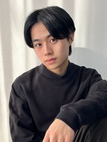 シスタ(SISTA)&nbsp;【SiSTA】田中黒髪束感前下がりセンターパートツーブロック