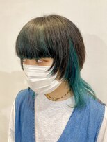 ペイジバイネオリーブ 吉祥寺店(Paige by Neolive)&nbsp;ショートウルフ×エメラルドグリーン