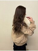 20代30代オリーブグレージュくびれヘア韓国レイヤーロング