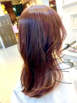 ヘアサロン ナヴィ 赤坂(NaVie AKASAKA) チェリーピンクののワンホンヘア