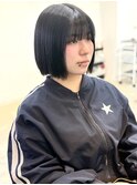 切りっぱなしボブ/コリアンブラック/暗髪