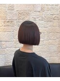カシスカラー×ミニボブスタイル 【東川口　ツヤカラー】