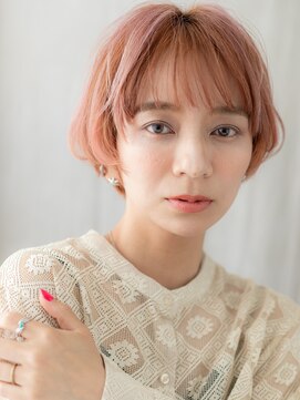 カバーヘア ブリス 川口(COVER HAIR bliss) 透明感アプリコットオレンジ小顔フェザーショートY川口20代30代