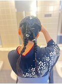 編み込みスタイル