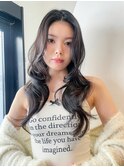 ロング顔周りレイヤー小顔韓国ヘア_F30626