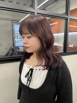 ニコ トウキョウ 渋谷(nico TOKYO)&nbsp;ダブルカラーチェリーレッドピンクブラウン韓国レイヤーロング