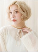 全頭ブリーチハイトーンカラーワンレンボブパーマA5大宮20代30代