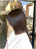 透明感ブラウン/ぱつっとミニボブ