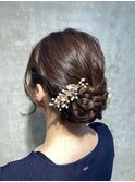 【and.S 銀座】　シニヨン　お呼ばれヘア　結婚式ヘア