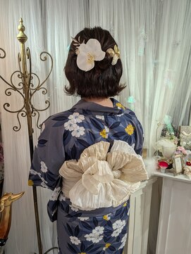 クリーム(Cream) 浴衣着付け＆ヘアセット(ハーフアップヘア)