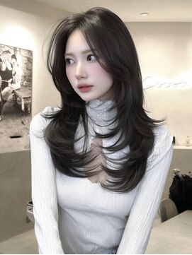ノイズオオサカ 梅田店(NOISM OSAKA) 小顔外ハネミディアムアッシュ20代30代40代くびれミディ韓国ヘア