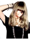 『 グレージュ & ハイブリーチ 』外国人風 ☆ ラフsemi-long♪